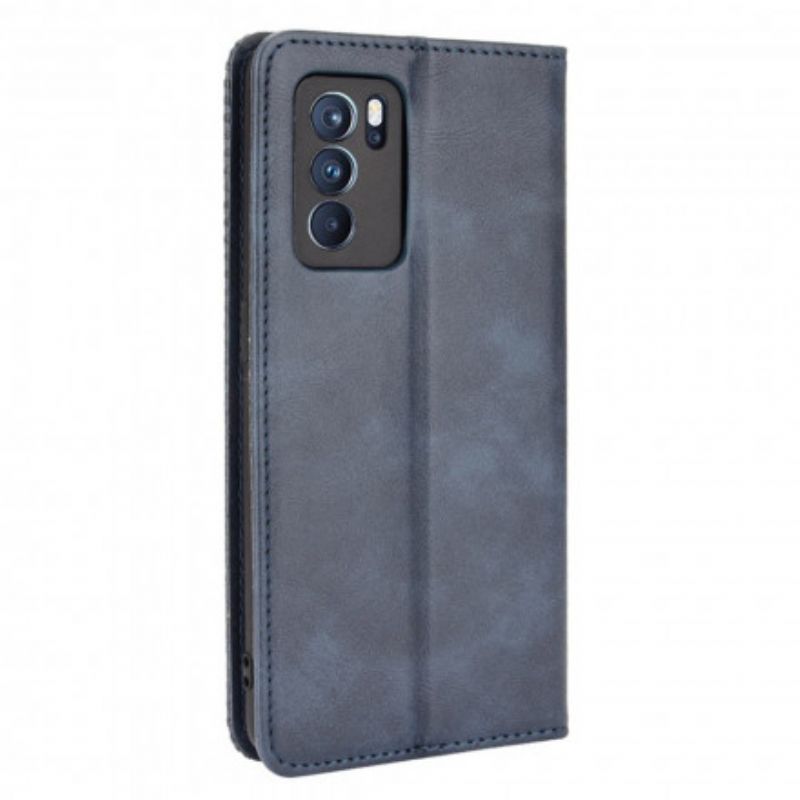 Flip Kotelot Oppo Reno 6 Pro 5g Stylizowany Efekt Skóry W Stylu Vintage Etui Ochronne