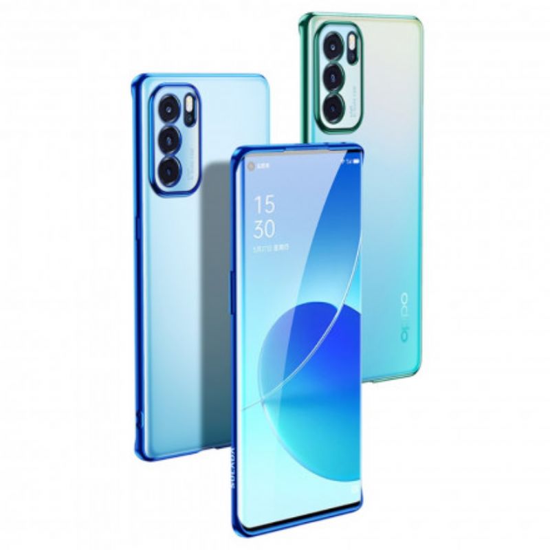 Futerały Oppo Reno 6 Pro 5g Etui Na Telefon Przezroczyste Krawędzie W Stylu Metal Sulada