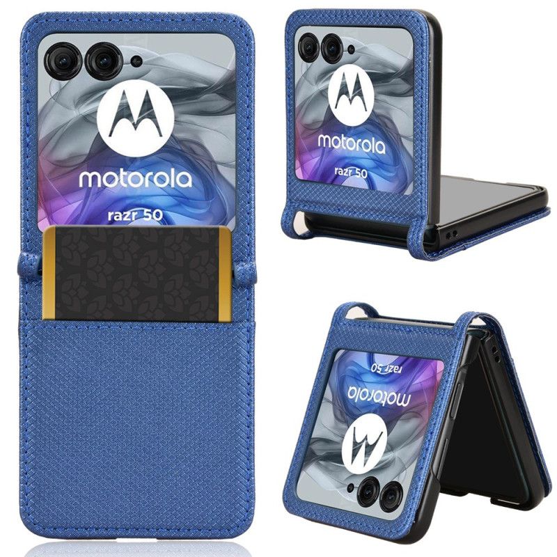 Etui Motorola Razr 50 Posiadacz Karty Z Podwójną Teksturą Etui Ochronne