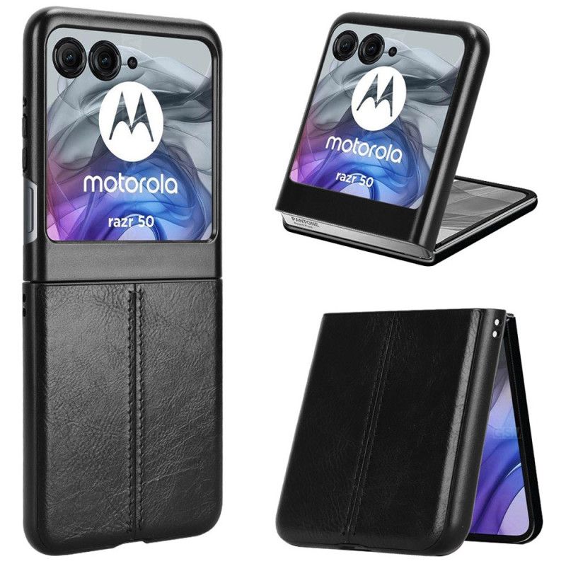 Etui Motorola Razr 50 Przeszycia Z Imitacji Skóry