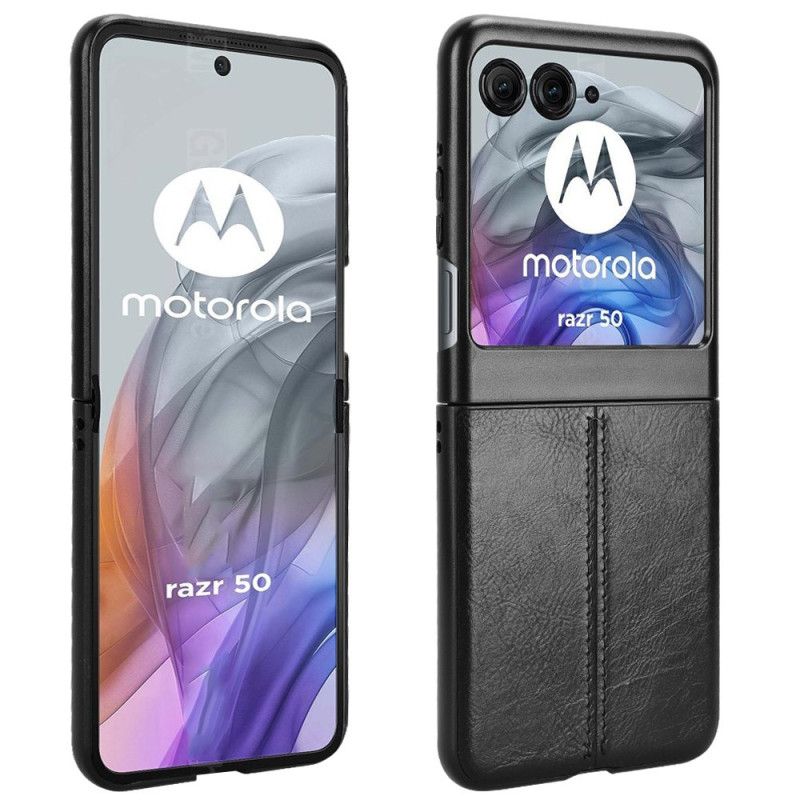 Etui Motorola Razr 50 Przeszycia Z Imitacji Skóry