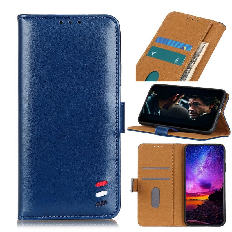 Etui Folio Huawei P40 Pro Czerwony Czarny Trójkolorowy Efekt Skóry