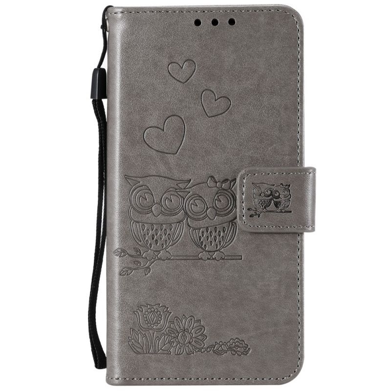 Etui Folio Huawei P40 Pro Jasnoniebieski Sowy Zakochane W Stringach