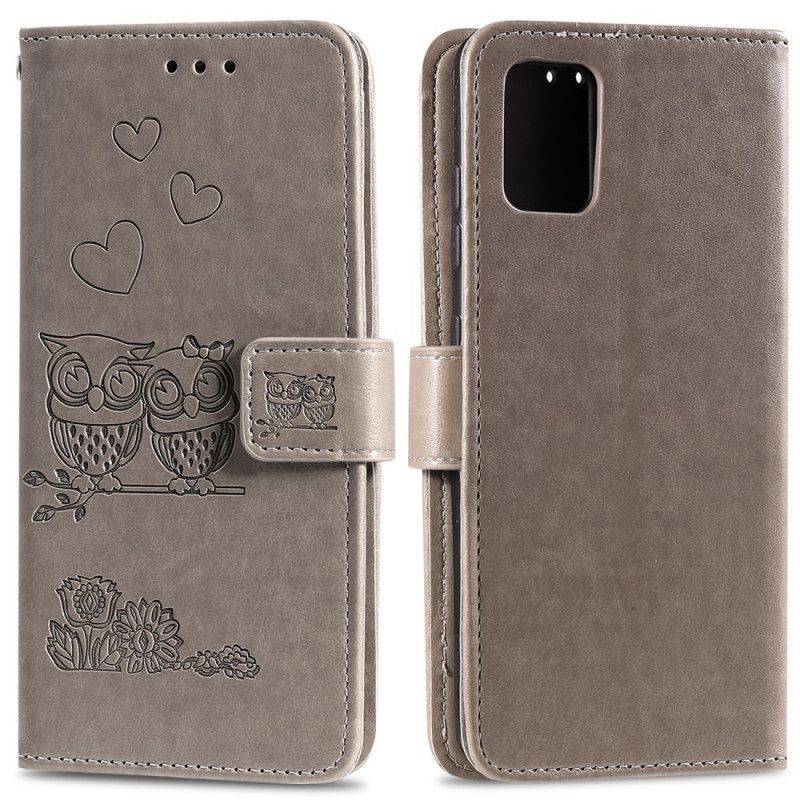 Etui Folio Huawei P40 Pro Jasnoniebieski Sowy Zakochane W Stringach