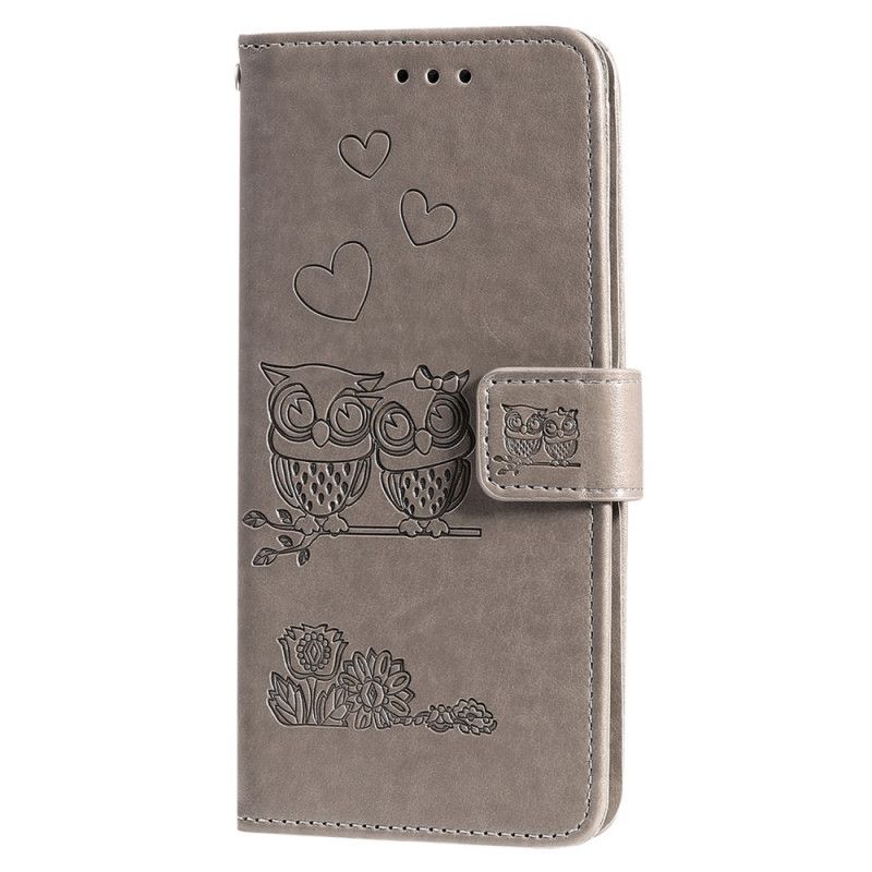 Etui Folio Huawei P40 Pro Jasnoniebieski Sowy Zakochane W Stringach