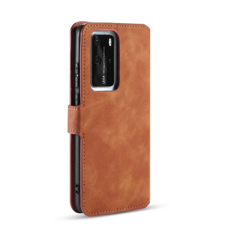 Etui Folio Huawei P40 Pro Szary Czarny Retro Dg.Ming Etui Ochronne