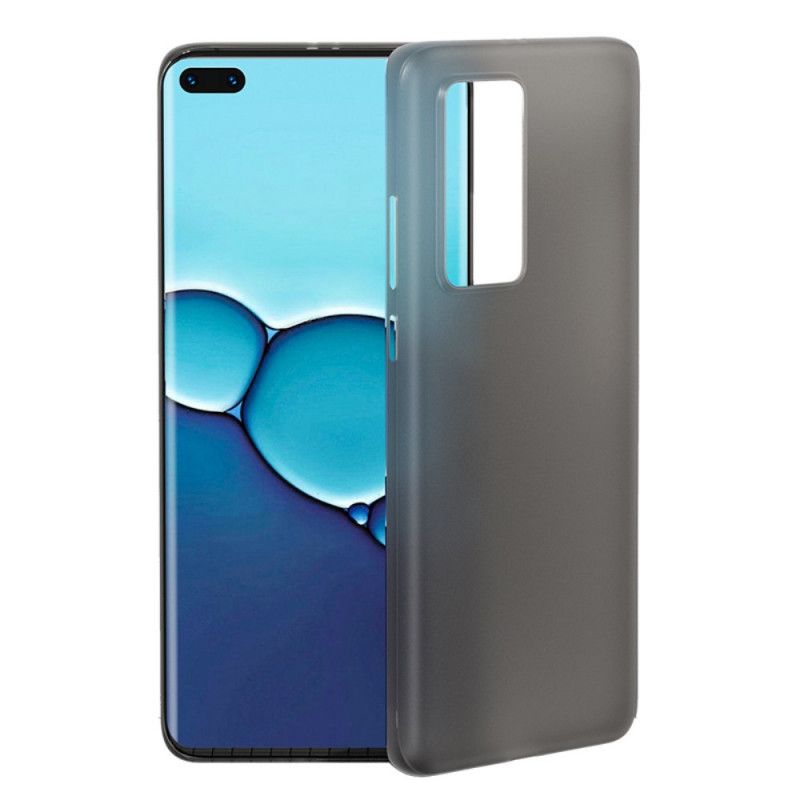 Etui Huawei P40 Pro Biały Czarny Blaty O Cienkiej Matowej Teksturze