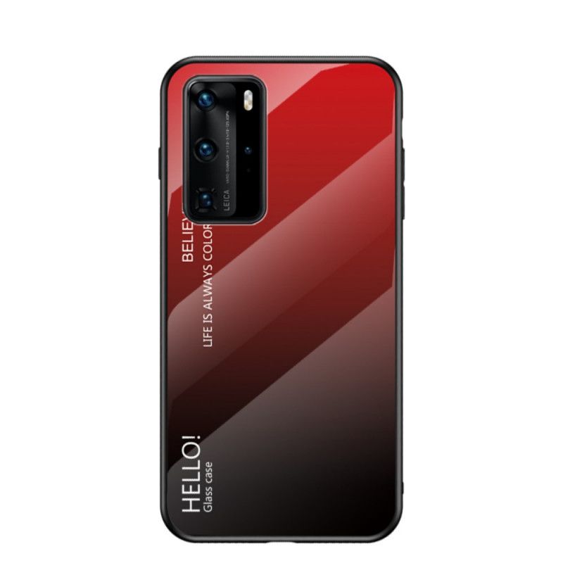 Etui Huawei P40 Pro Biały Czarny Witam Szkło Hartowane Etui Ochronne