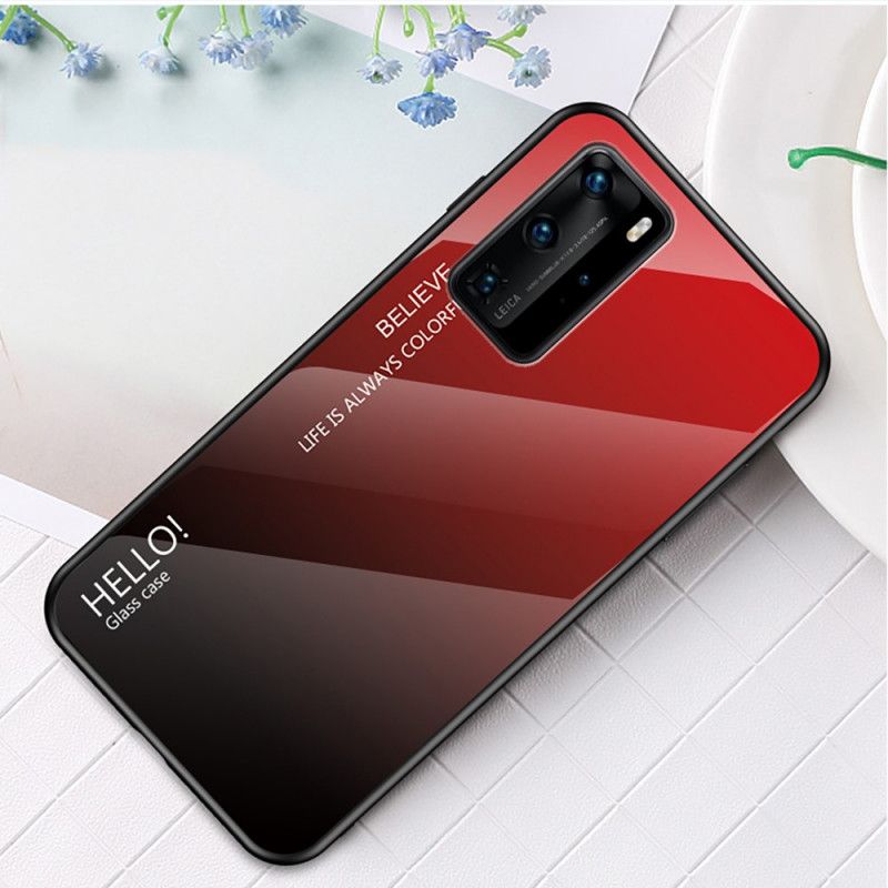 Etui Huawei P40 Pro Biały Czarny Witam Szkło Hartowane Etui Ochronne