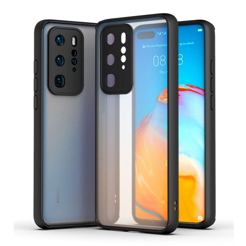 Etui Huawei P40 Pro Czerwony Czarny Kontur W Kolorze Przezroczystym