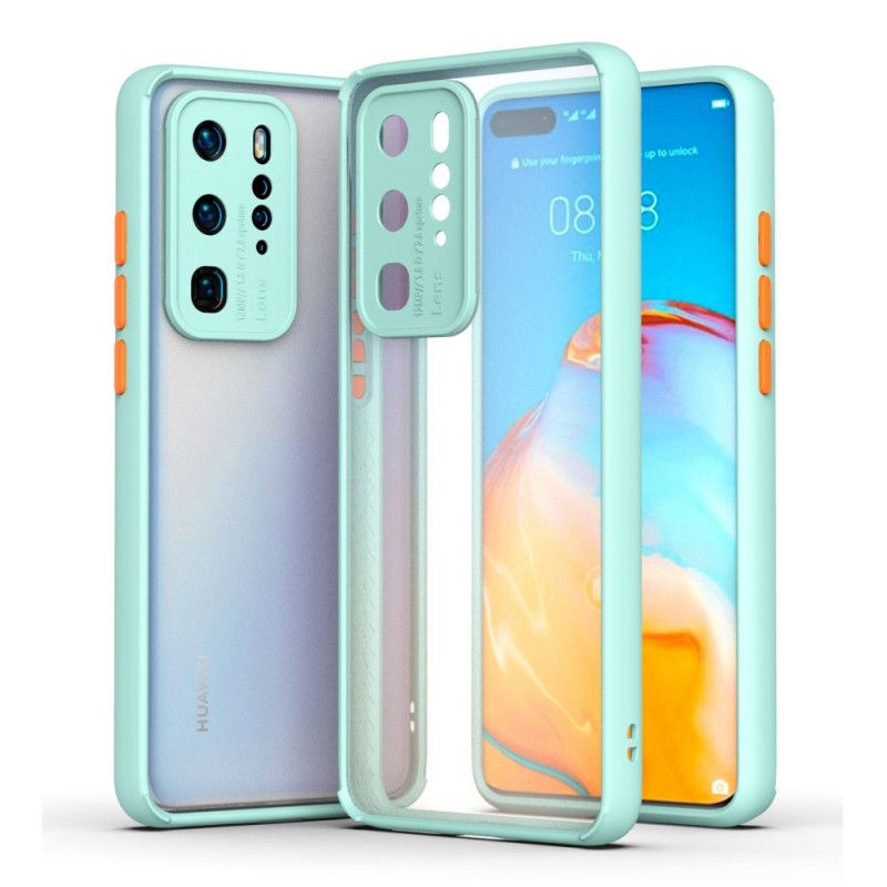 Etui Huawei P40 Pro Czerwony Czarny Kontur W Kolorze Przezroczystym