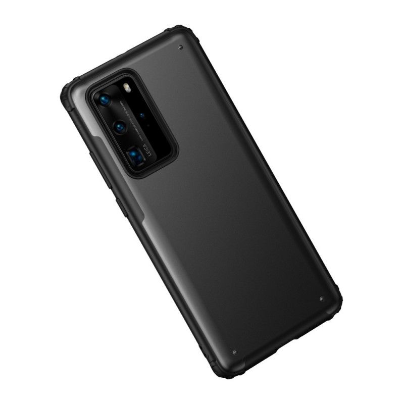 Etui Huawei P40 Pro Czerwony Czarny Matowa Hybryda Etui Ochronne