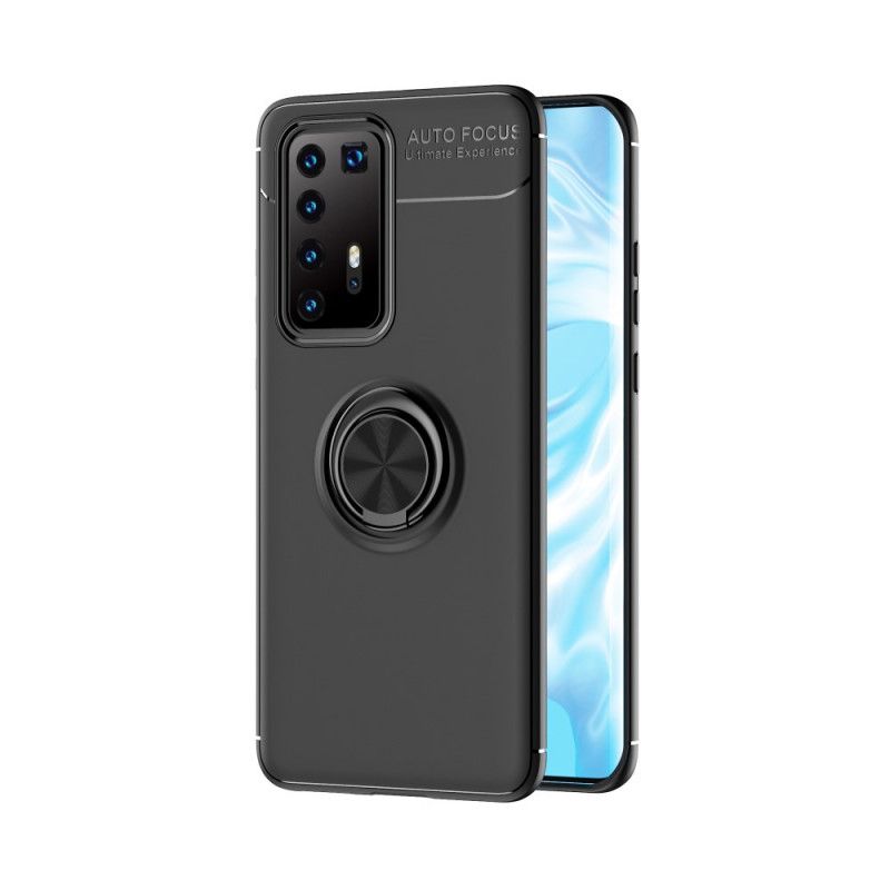 Etui Huawei P40 Pro Czerwony Czarny Obrotowy Pierścień