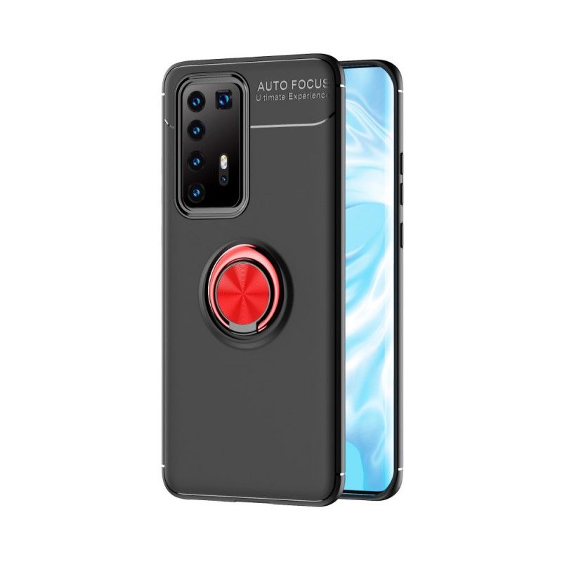 Etui Huawei P40 Pro Czerwony Czarny Obrotowy Pierścień