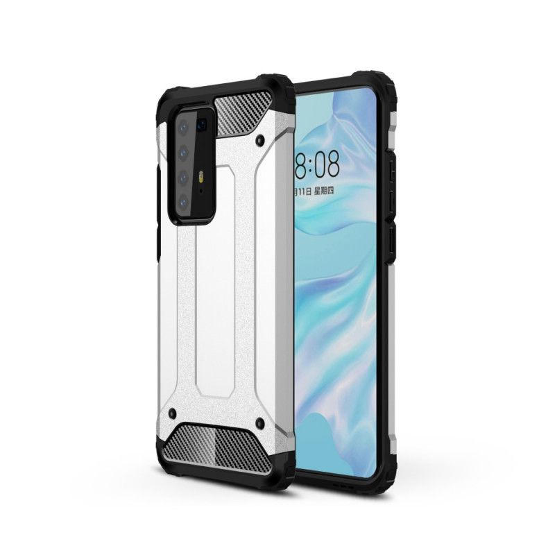 Etui Huawei P40 Pro Czerwony Czarny Ocalały