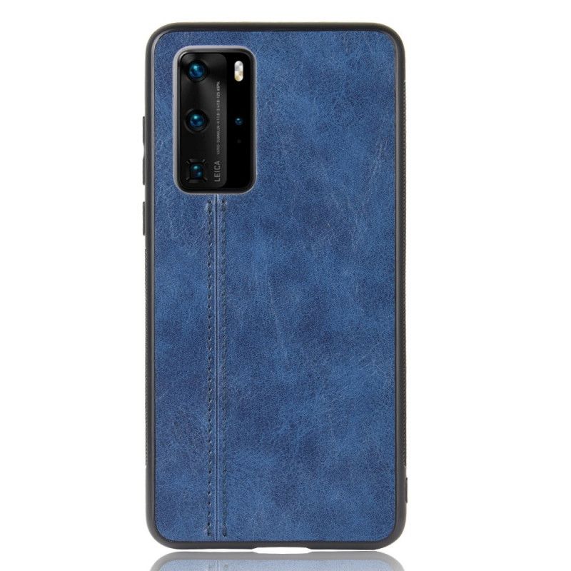 Etui Huawei P40 Pro Efekt Szytej Skóry