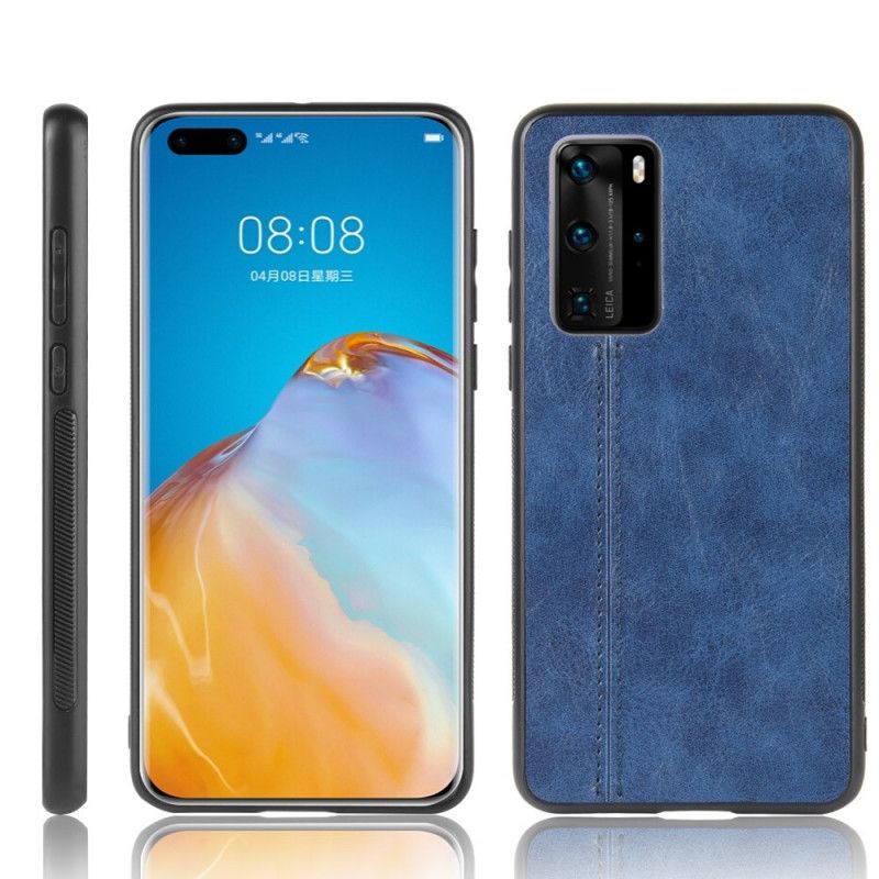 Etui Huawei P40 Pro Efekt Szytej Skóry