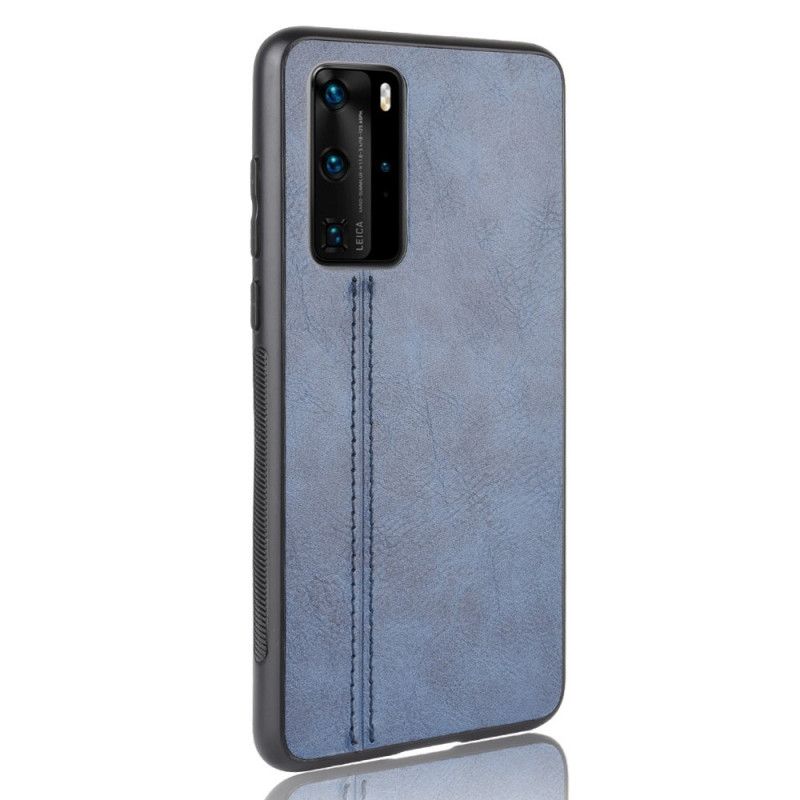 Etui Huawei P40 Pro Efekt Szytej Skóry