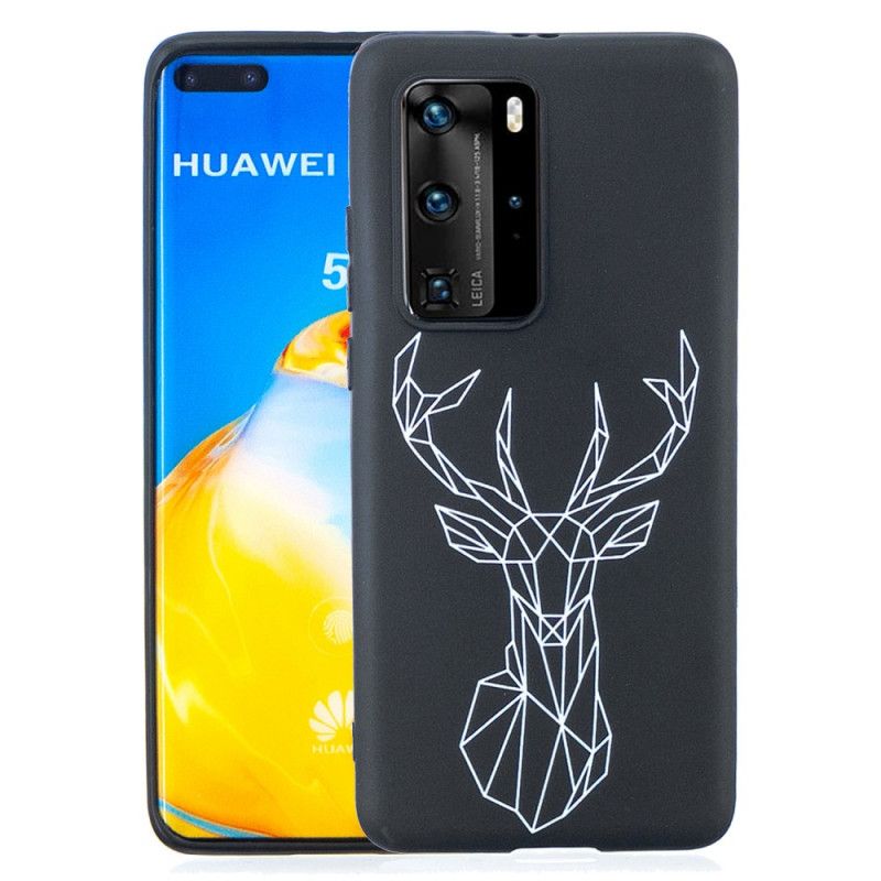 Etui Huawei P40 Pro Elastyczna Silikonowa Grafika Jelenia Etui Ochronne