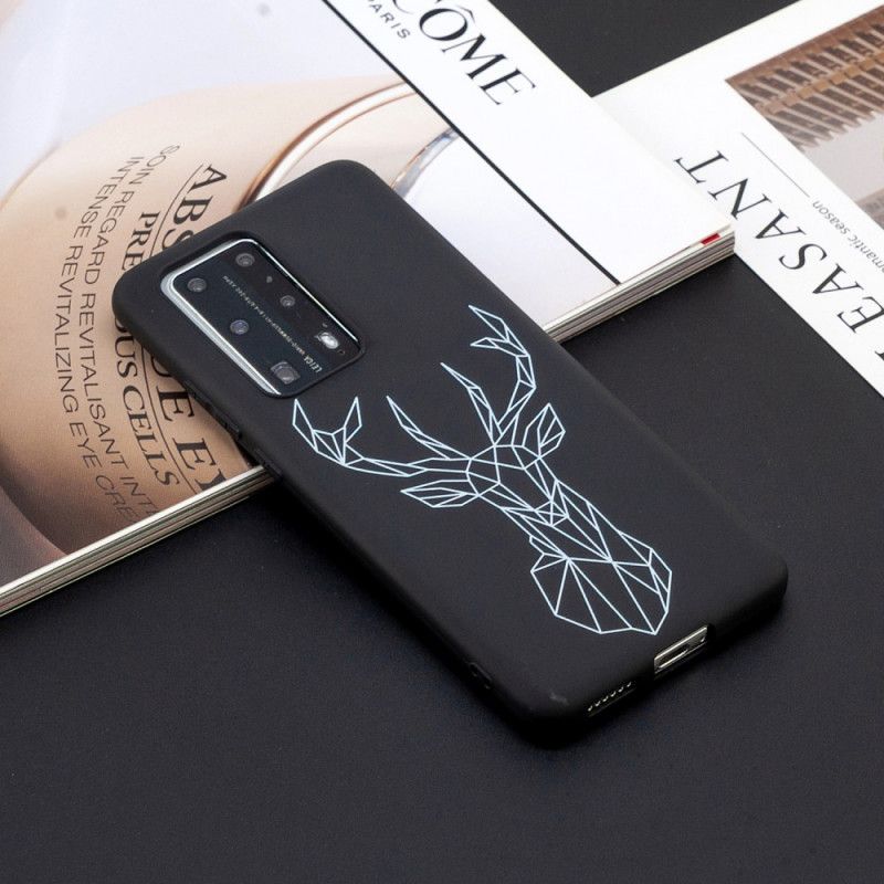 Etui Huawei P40 Pro Elastyczna Silikonowa Grafika Jelenia Etui Ochronne