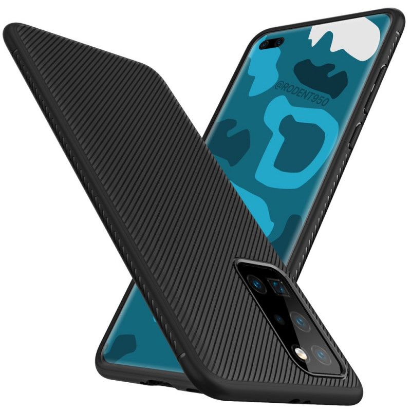 Etui Huawei P40 Pro Granatowy Czarny Skośny Serial Jazzowy