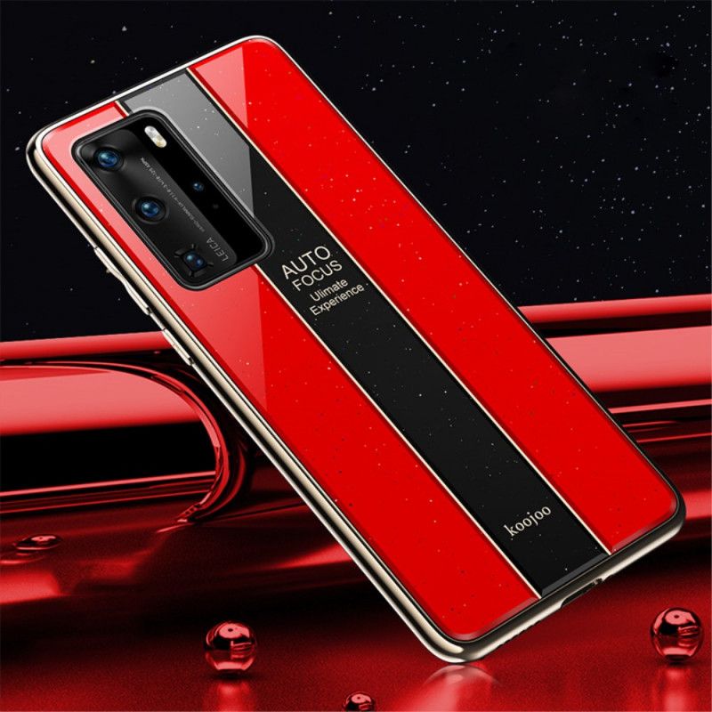 Etui Huawei P40 Pro Granatowy Czerwony Galwanizowana Hybryda