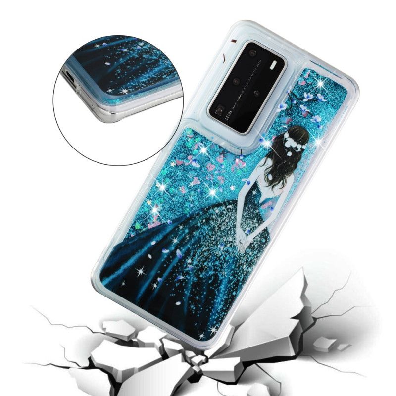 Etui Huawei P40 Pro Kobieta Z Brokatem