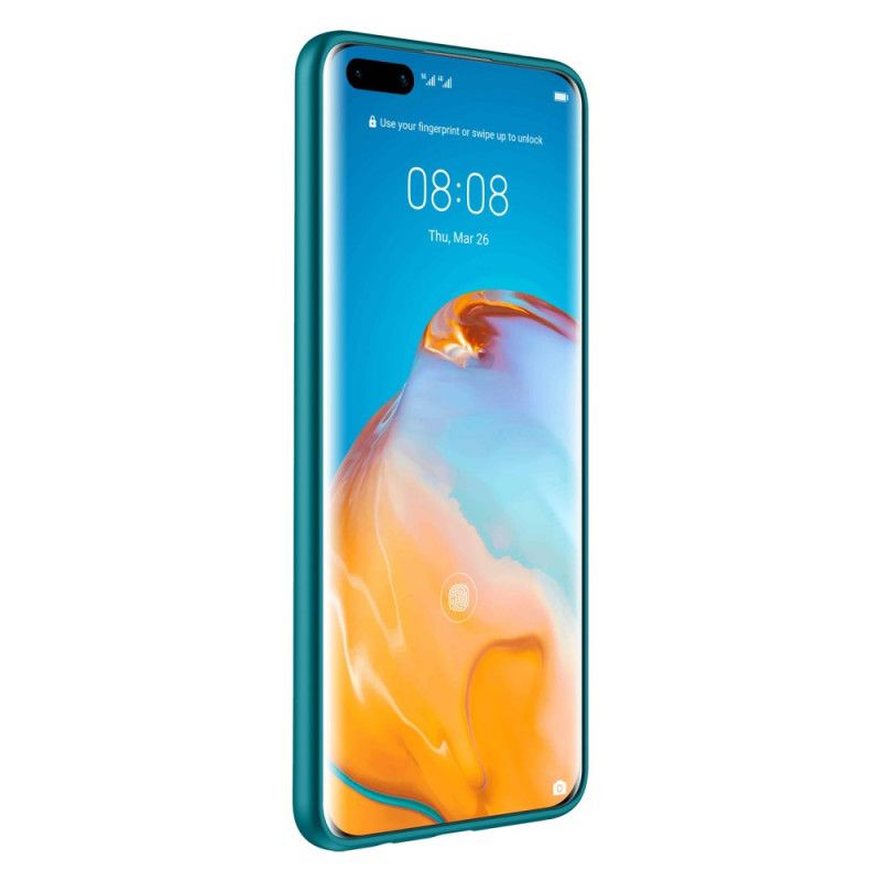 Etui Huawei P40 Pro Pomarańczowy Czarny Kolor Skóry W Stylu