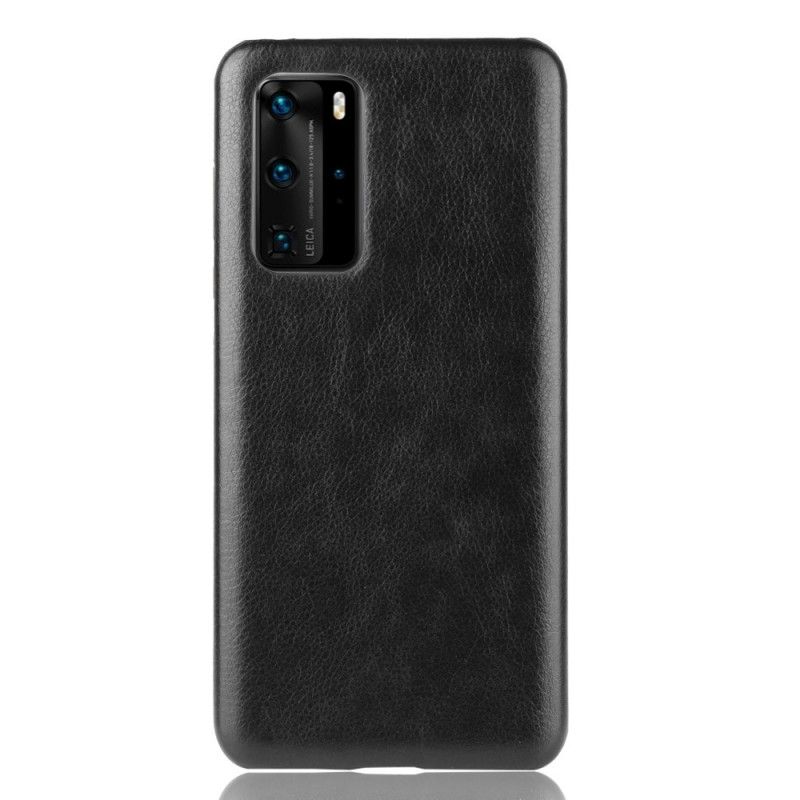 Etui Huawei P40 Pro Szary Czarny Efekt Skóry Lychee Performance