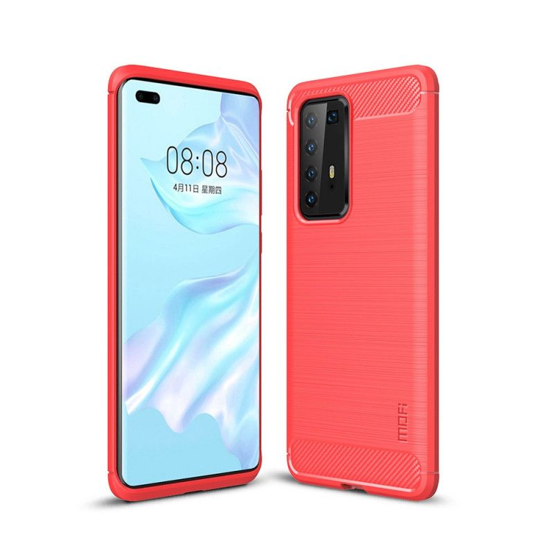 Etui Huawei P40 Pro Szary Czarny Mofi Szczotkowane Włókno Węglowe