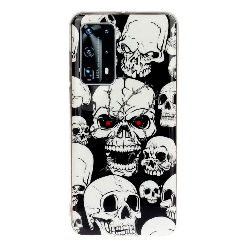 Etui Huawei P40 Pro Uwaga Fluorescencyjne Czaszki