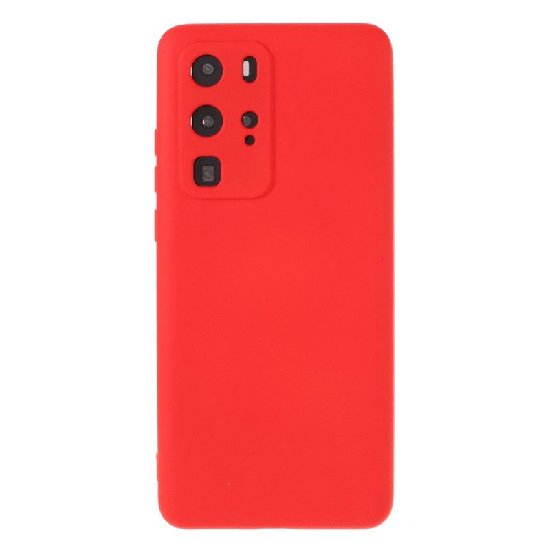 Futerały Huawei P40 Pro Czerwony Czarny Płynny Silikon Na Poziomie X