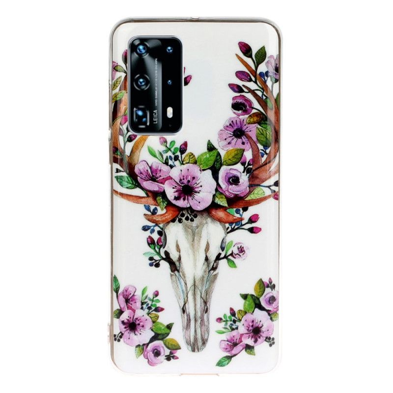 Futerały Huawei P40 Pro Etui na Telefon Fluorescencyjny Kwiecisty Łoś