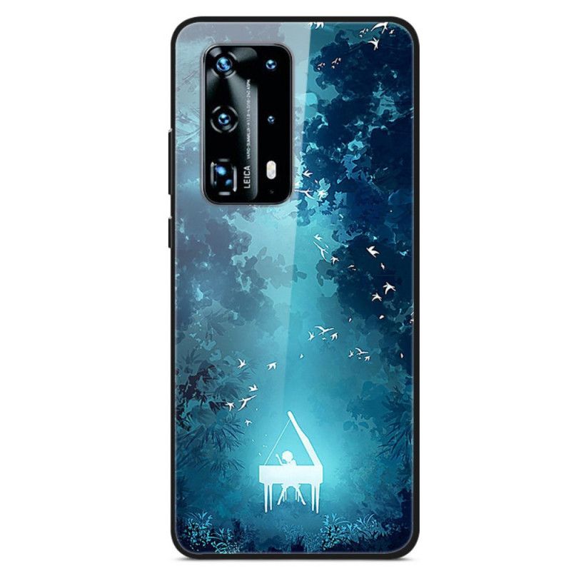 Futerały Huawei P40 Pro Etui na Telefon Hartowane Szkło Fortepianowe W Nocy