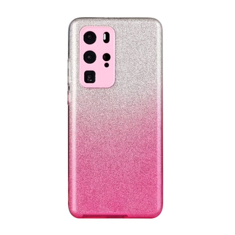 Futerały Huawei P40 Pro Magenta Czarny Etui na Telefon Brokatowy Gradient