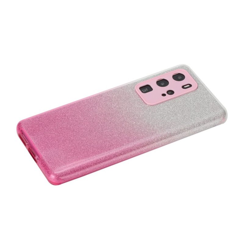 Futerały Huawei P40 Pro Magenta Czarny Etui na Telefon Brokatowy Gradient