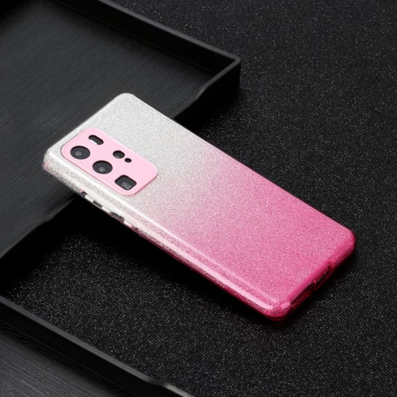 Futerały Huawei P40 Pro Magenta Czarny Etui na Telefon Brokatowy Gradient