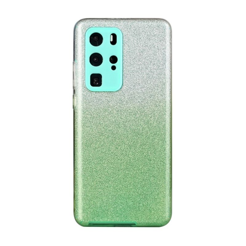 Futerały Huawei P40 Pro Magenta Czarny Etui na Telefon Brokatowy Gradient