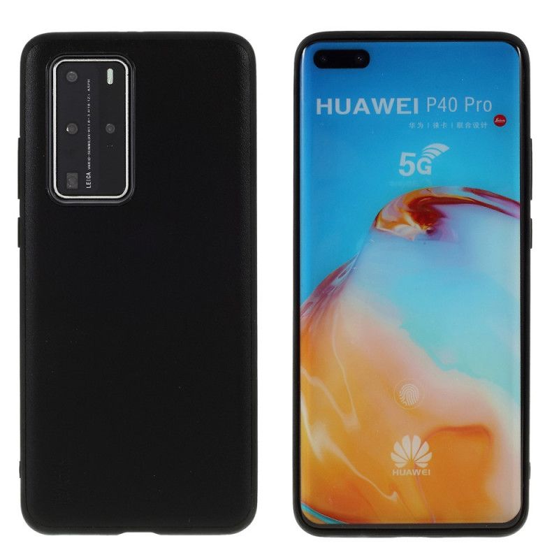 Futerały Huawei P40 Pro Pomarańczowy Czarny Styl Skóry Na Poziomie X