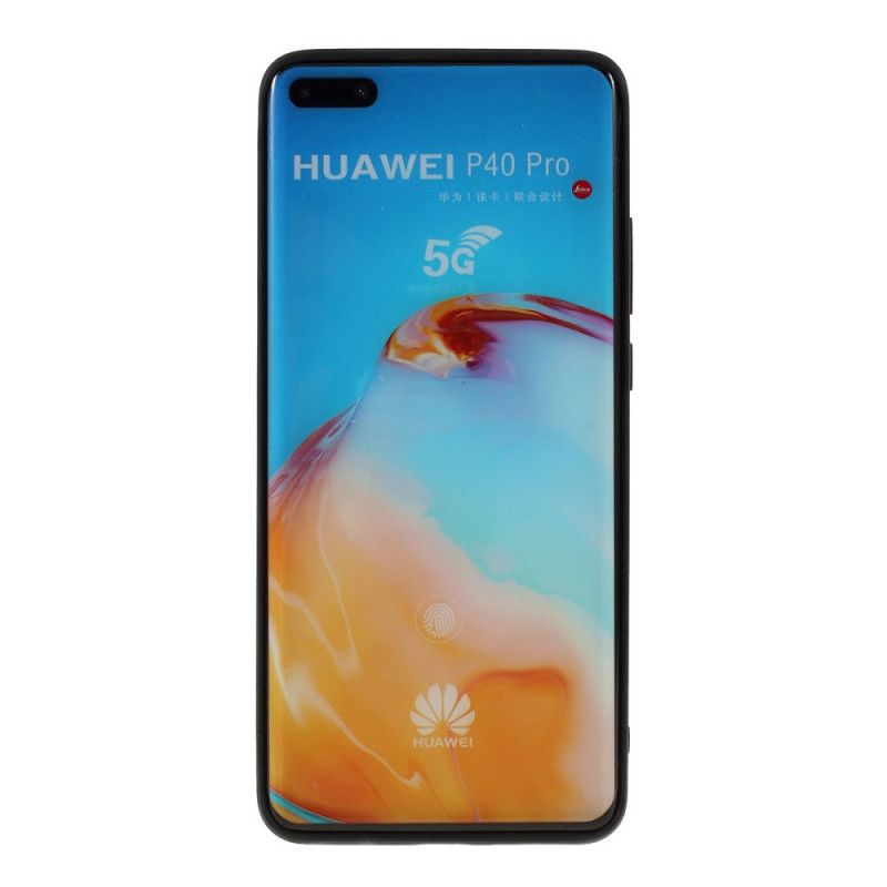 Futerały Huawei P40 Pro Pomarańczowy Czarny Styl Skóry Na Poziomie X