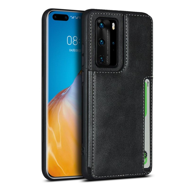 Futerały Huawei P40 Pro Szary Czarny Etui na Telefon Uchwyt Na Kartę I Smycz