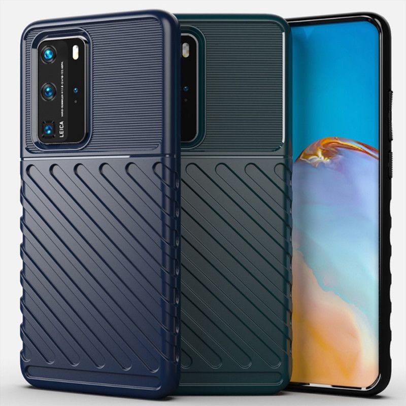 Futerały Huawei P40 Pro Zielony Czarny Etui na Telefon Seria Grzmotów