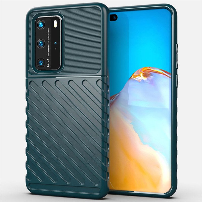 Futerały Huawei P40 Pro Zielony Czarny Etui na Telefon Seria Grzmotów