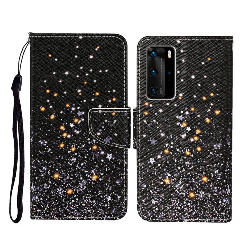 Obudowa Huawei P40 Pro Etui na Telefon Gwiazdki I Cekiny Z Paskiem