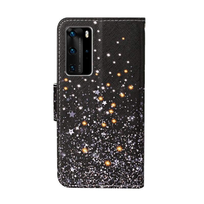 Obudowa Huawei P40 Pro Etui na Telefon Gwiazdki I Cekiny Z Paskiem