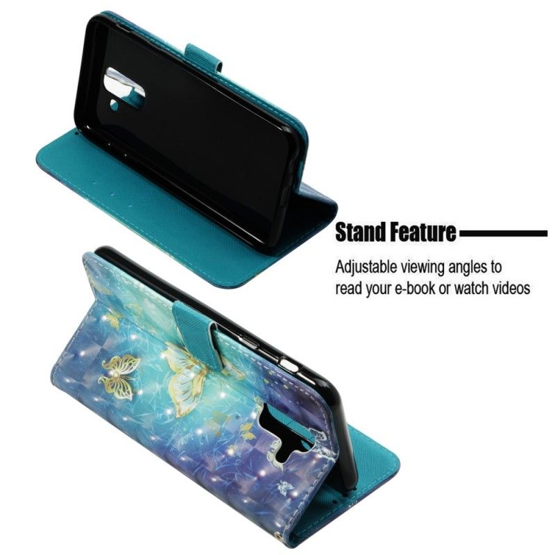 Etui Folio Samsung Galaxy A6 Plus 3D Złote Motyle