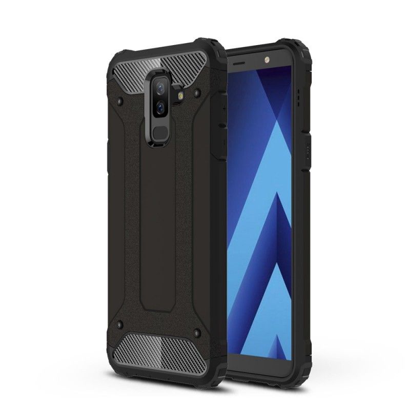 Etui Samsung Galaxy A6 Plus Biały Czarny Ocalały Etui Ochronne