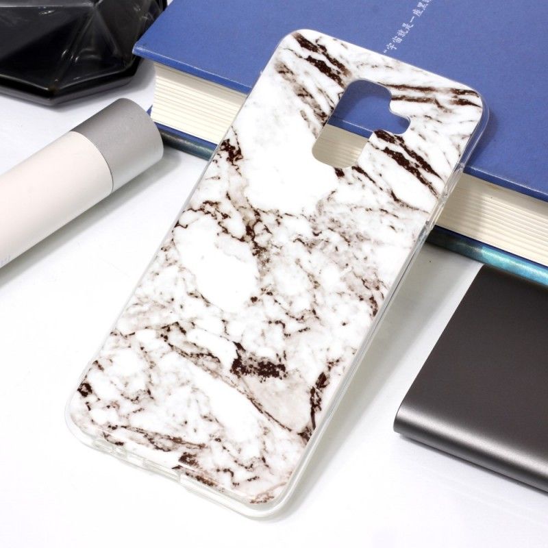 Etui Samsung Galaxy A6 Plus Jasnoniebieski Czarny Marmur