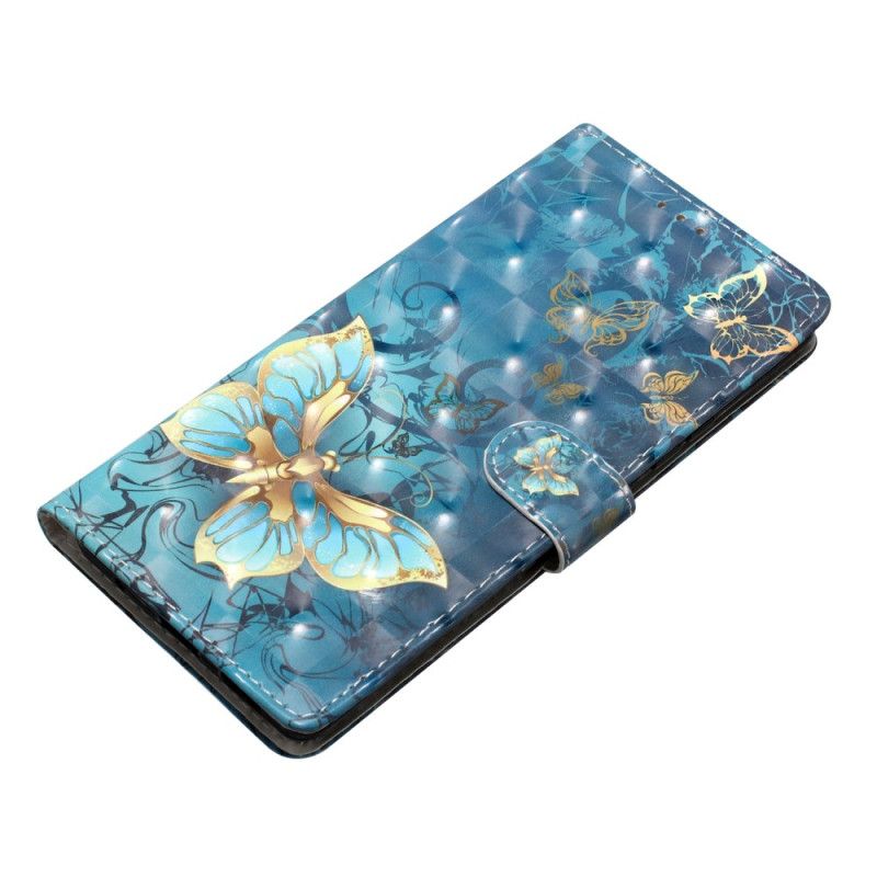 Etui Folio Do Samsung Galaxy A16 5g Zielone I Złote Motyle