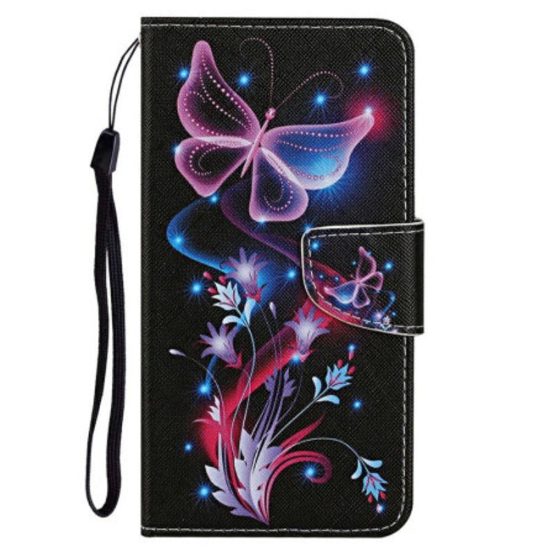 Etui Folio Samsung Galaxy A16 5g Świecące Motyle Etui Ochronne